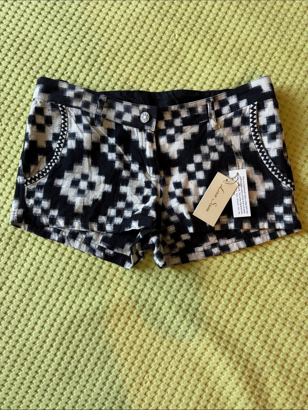 Love Sam Black & White Aztec-Print Shorts